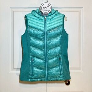 FREE COUNTRY Girls Puffer Vest with Hood Teal Color Size L (14/16)